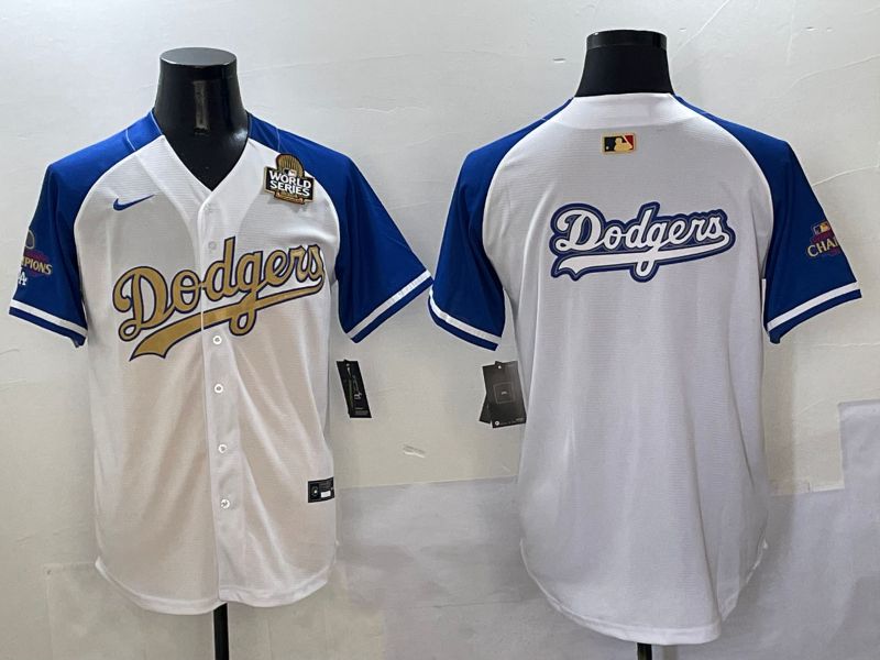 Men Los Angeles Dodgers Blank White Blue Gold Game Nike 2025 MLB Jersey style 42918